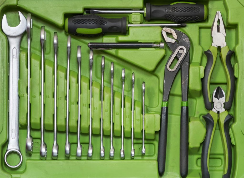 A collection of specialised tools for car repair