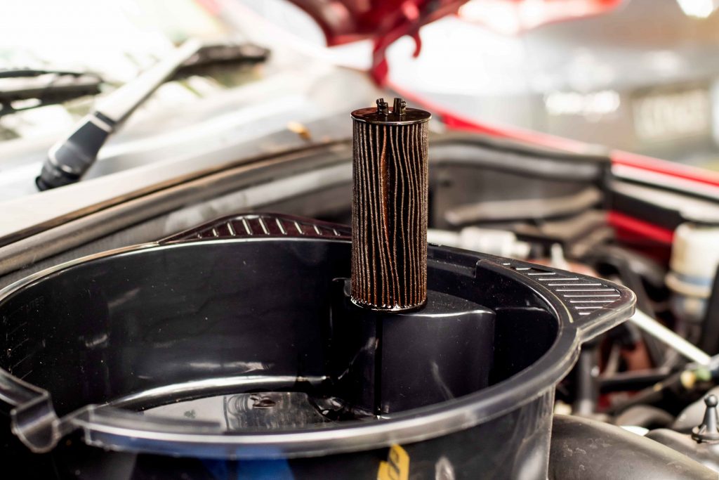 DIY car oil change, replacing car oil filter.