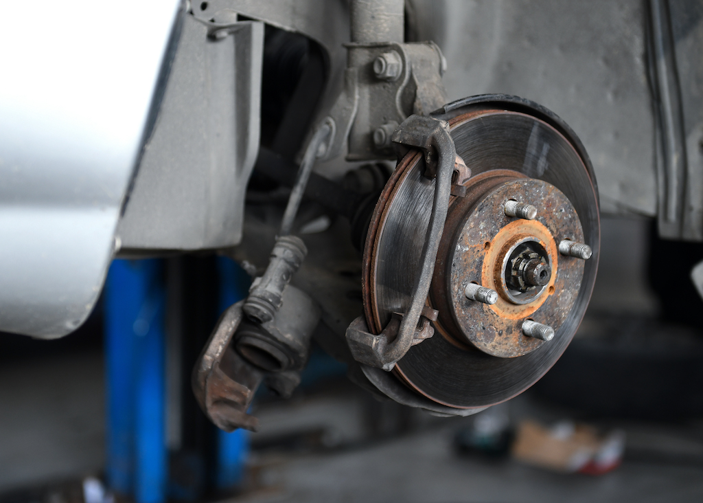 DIY car brake repair, car brake disk.